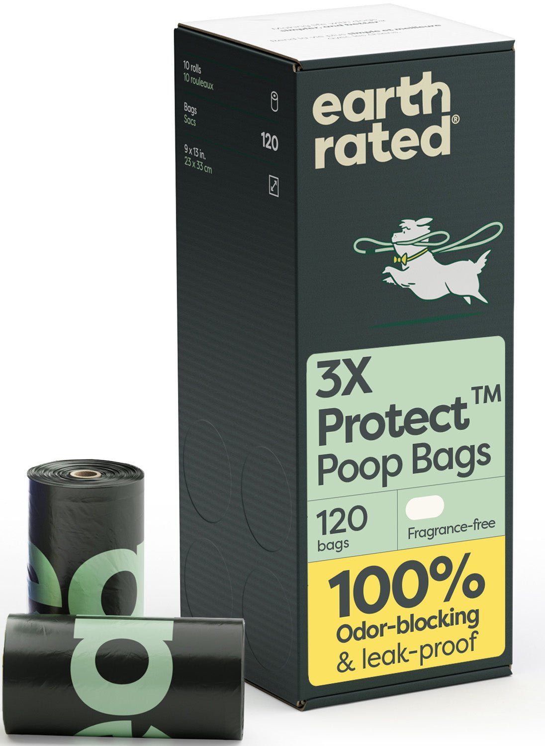 Odor-Blocking Dog Poop Bags Refill Rolls With 3X Protect Technology - 120 Bags